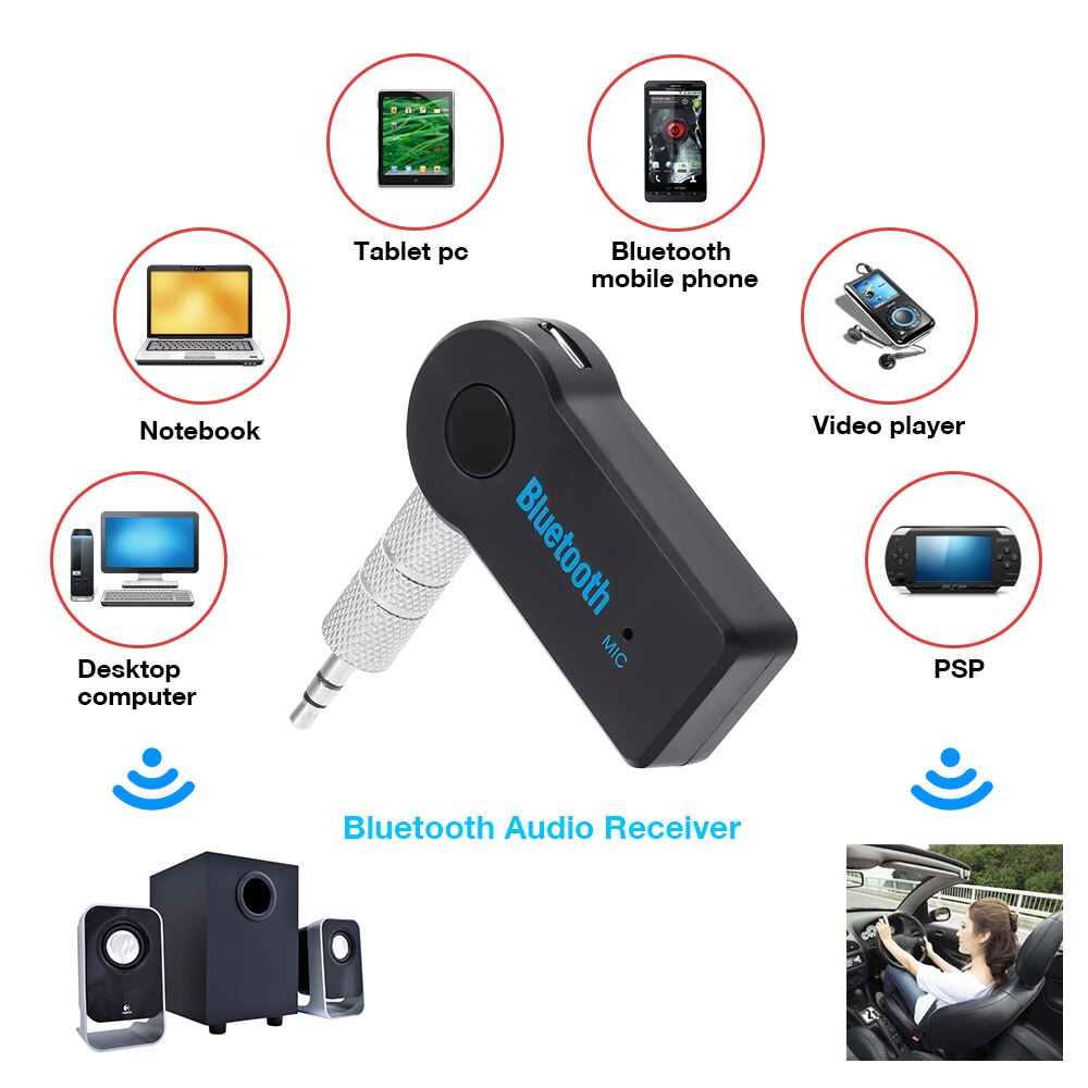 Mini Bluetooth Aux Ontvanger Auto Muziek Auto Adapter Receiver 3.5Mm Jack Handsfree Call Bluetooth Zender Auto Draadloze Adapter