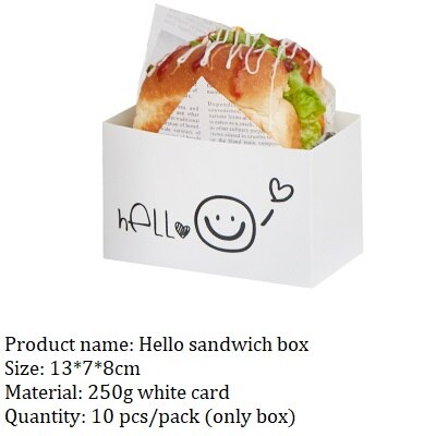 Wegwerp Sandwich Verpakking Gladde Ei Dikke Ei Toast Papierlade Hamburger Ontbijt Verpakking: 1