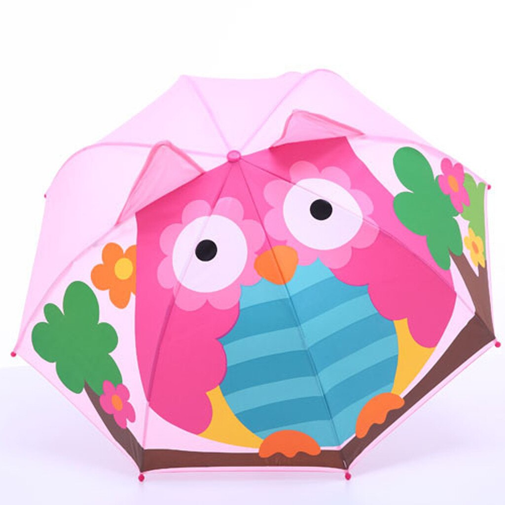 Baby piger drenge 3d tegneserie beskyttelse uv stråler paraply børn børn print cover parasol til sol regn udendørs paraply: H