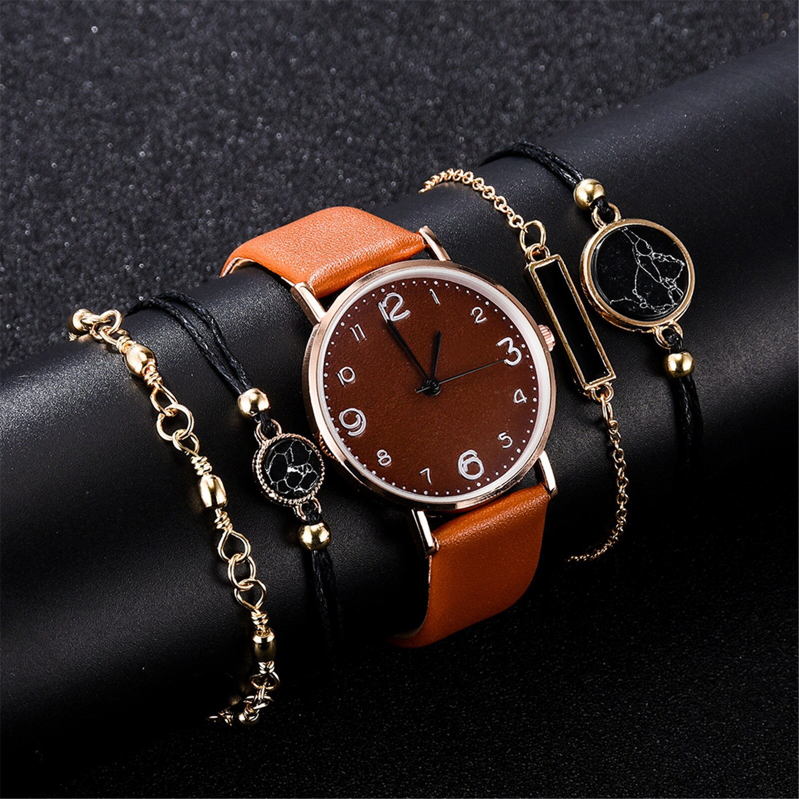 Kalender Tijd Horloge Mode Casual Dames Horloge Trend Crack Armband Quartz Horloge Set Speelgoed Horloges Reloj Mujer Zegarek