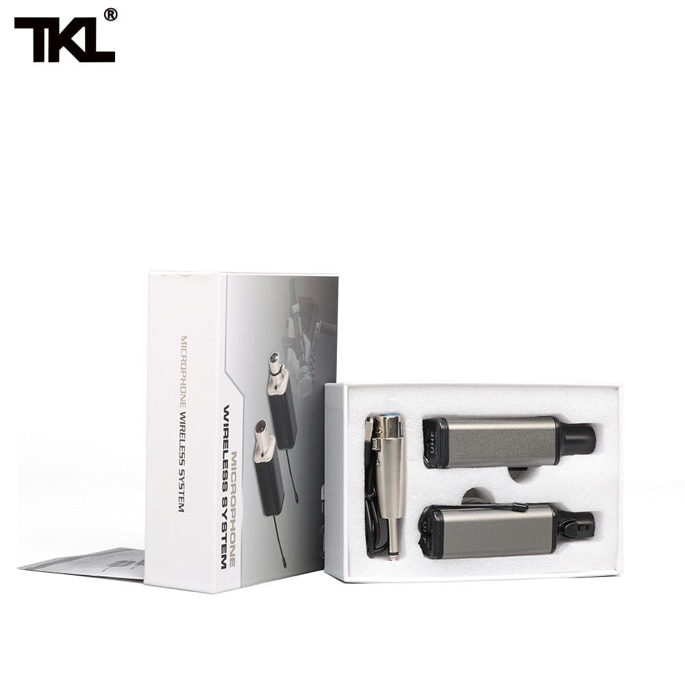 Wireless XLR Transmitter Receiver, 6.5mm Plug-on UHF Rechargeable Microphone Wireless System for Dynamic Microphone