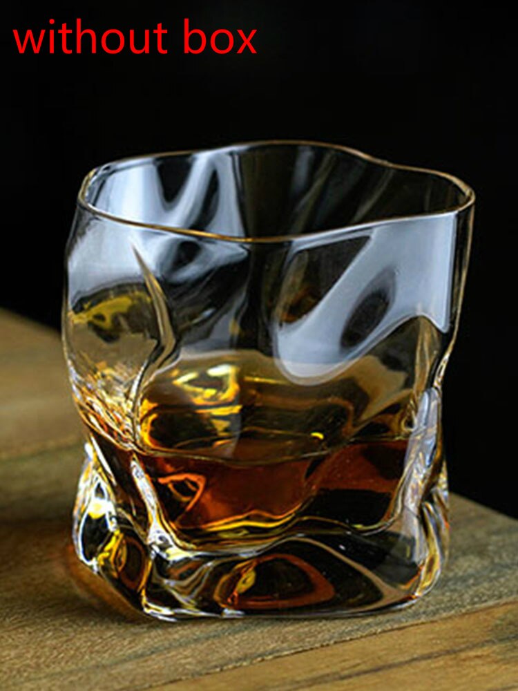 Chamvin edo skjære kopp japansk whisky glass vin cocktailglass krølle sammen papir bar stein kopp med tre eske skudd glass sett: 1 kopp uten boks