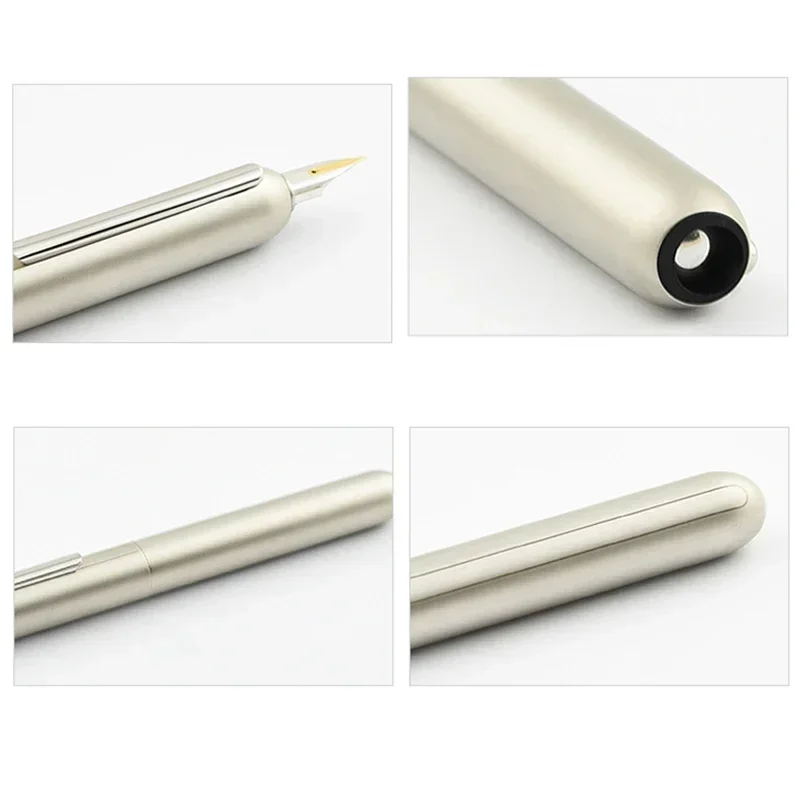 Penna stilografica wakaka red dot award dialog focus 3, penna a scatto con inchiostro e pennino in titanio nero e 14k punte in oro