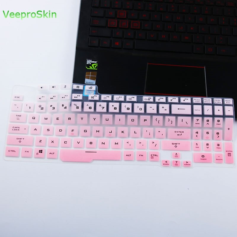 For ASUS TUF Gaming F15 FX506LI FX506LH FX506IV FX506 / Asus TUF F17 FX706LI FX706 FA706 Gaming Laptop Keyboard cover protector: fadepink