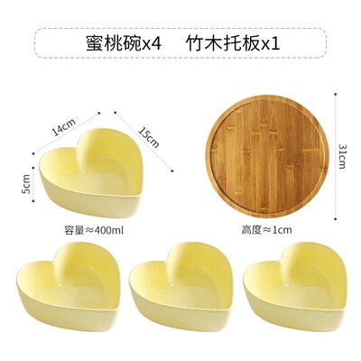 Keramische Hartvormige Fruitschaal Woonkamer Koffietafel Dessertbord Salade Gedroogde Fruitschaal Keuken Servies Voedsel Lade: 1pcs-E