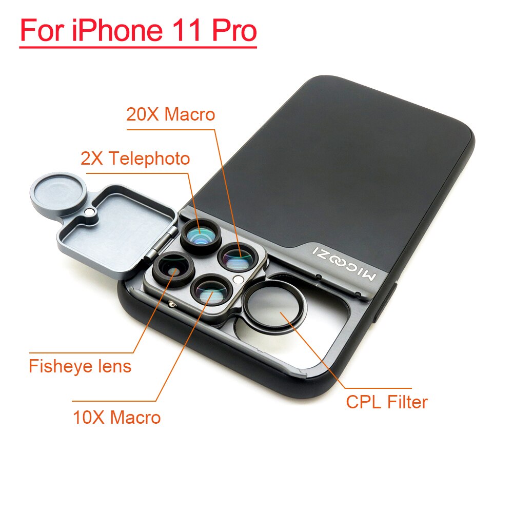 Neue Für iPhone 11 Pro Max Kamera Objektiv Kit Fisheye Weitwinkel Makro Teleskop CPL Objektiv Fall Abdeckung Für iPhone X XR XS Max 7 8 Plus
