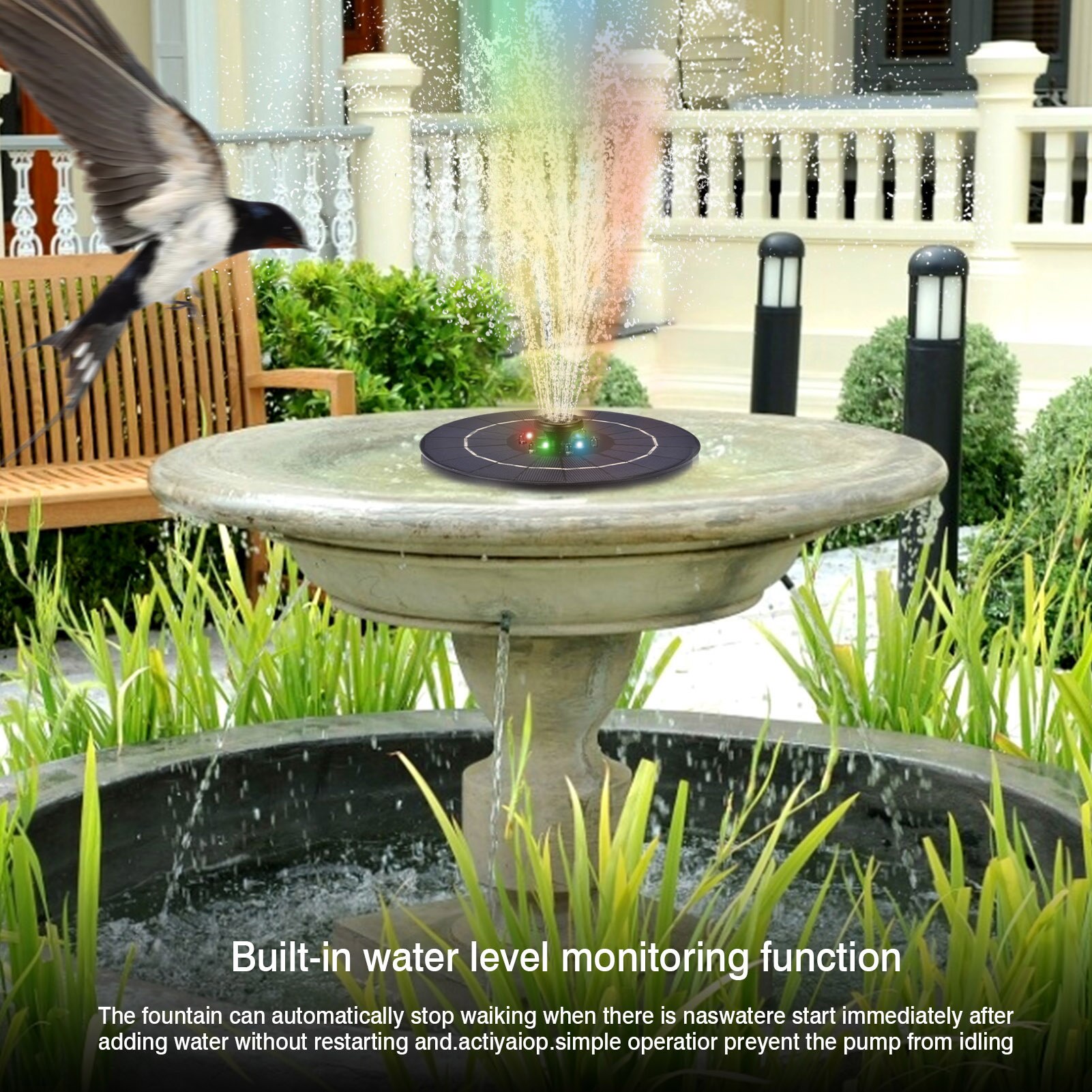 9V3W Solar Fontein Pomp Draagbare Led Drijvende Zonne-energie Fontein Pomp Voor Vogelbad Tuin Achtertuin Vijver Zwembad