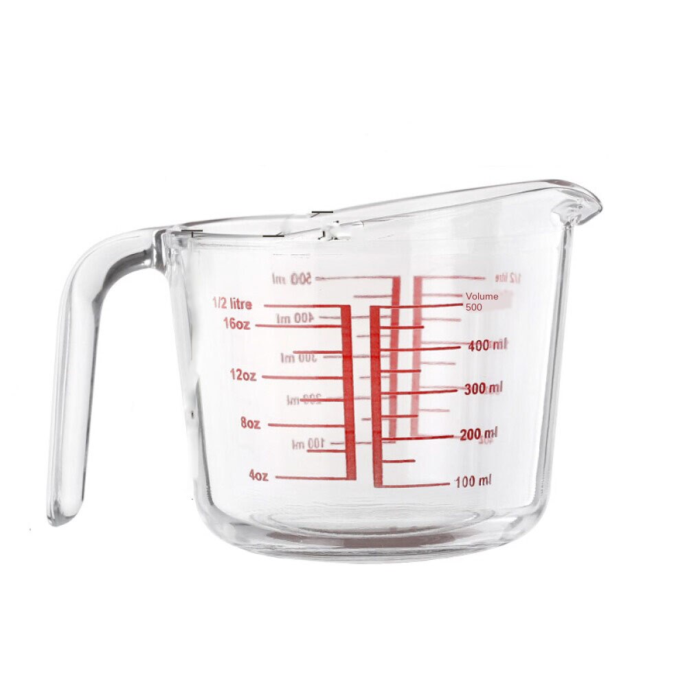 Glass Measuring Cup with Measurements, 2-Cup, High Tempered Glass Clear Measuring Cups with Handle, 16oz
