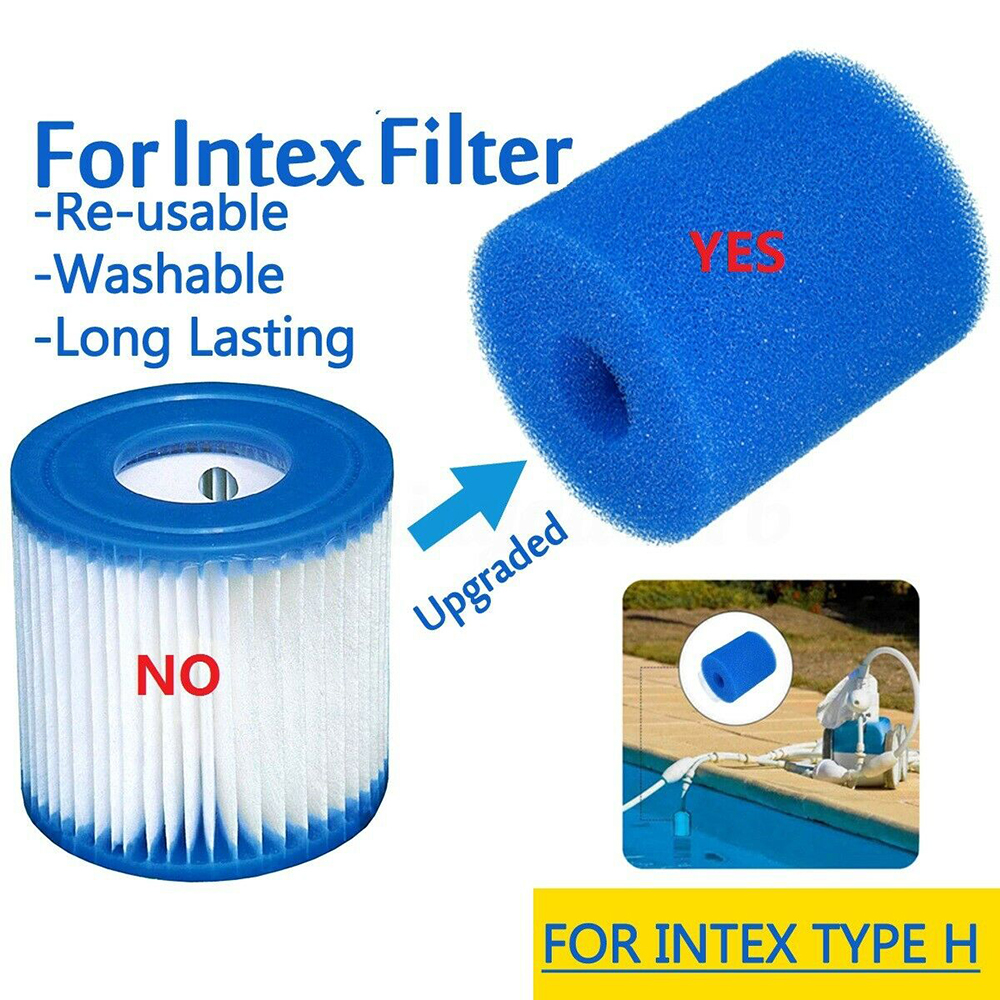 Vaskbar genanvendelig swimmingpool filter skum svamp holdbar til intex type h giftfri svømning dårligere renere sommerværktøj