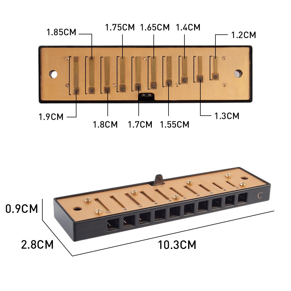 10 Hole Harmonica Comb With Reeds Set C Key For All Styles Of Music Harmonica Part Woodwind Instruments