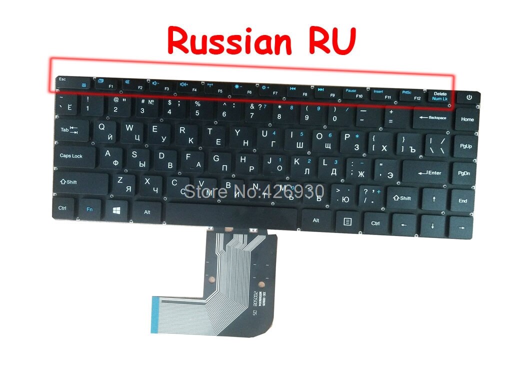 Clavier d'ordinateur portable pour Teclast F7 Plus XK-HS105 MB3181004 russe RU anglais US noir pas de cadre sans rétro-éclairé