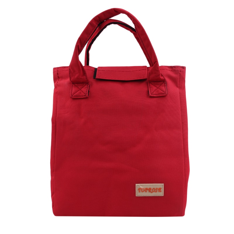 Waterdichte Canvas Lunch Tassen Voor Vrouwen Kids Mannen Cooler Lunchbox Tas Tote Draagbare Isolatie Pakket Voedsel: Red Wine