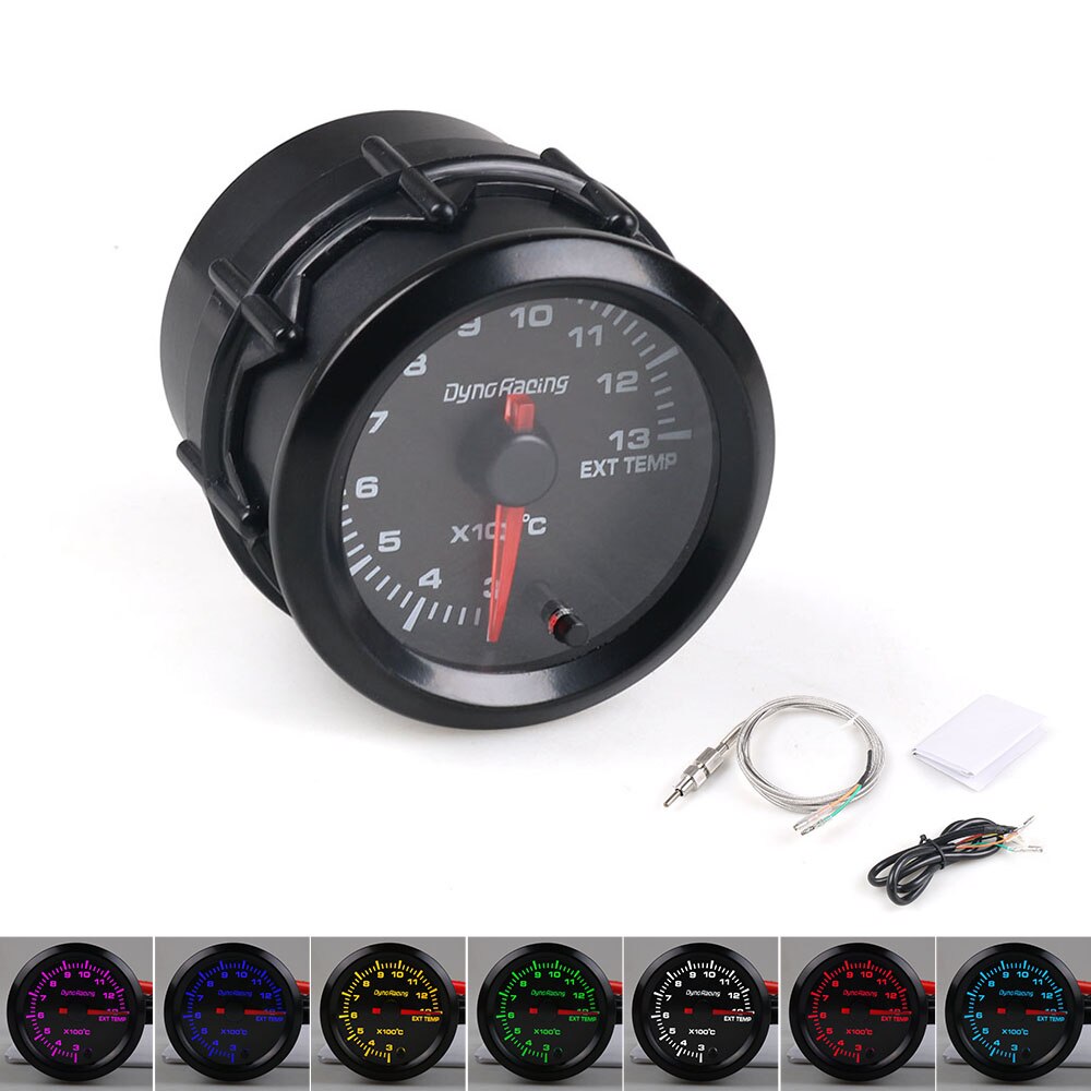 Dynoracing 2&quot; 52mm 7 Colors changeful Backlight Exhaust Gas Temp Gauge High Speed Stepper Motor With Sensor Car Meter TT101494