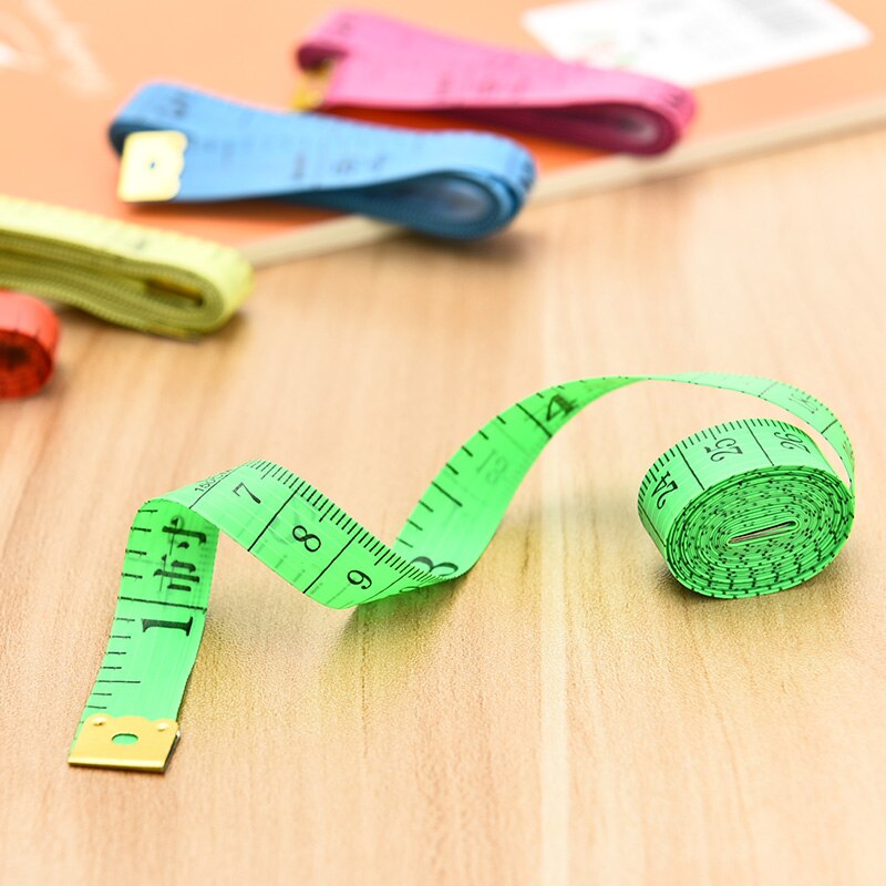 2 unids/lote Multi-color 150cm cinta métrica de costura de sastre suave regla de cinta métrica de tela para medir ropa regla de altura de niño E2089