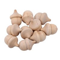 Useful 10Pcs Unfinished Wooden Acorns Peg Ornament: Default Title