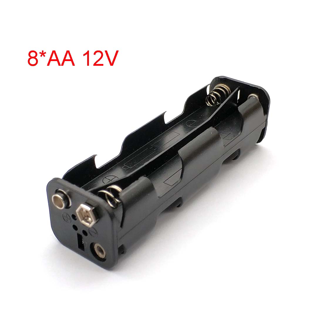 AA Battery Holder AA Battery Box with 9V Buckle 2 4 6 8 Slot AA Battery Case Series Connection DIY 3V 6V 9V 12V: Pink