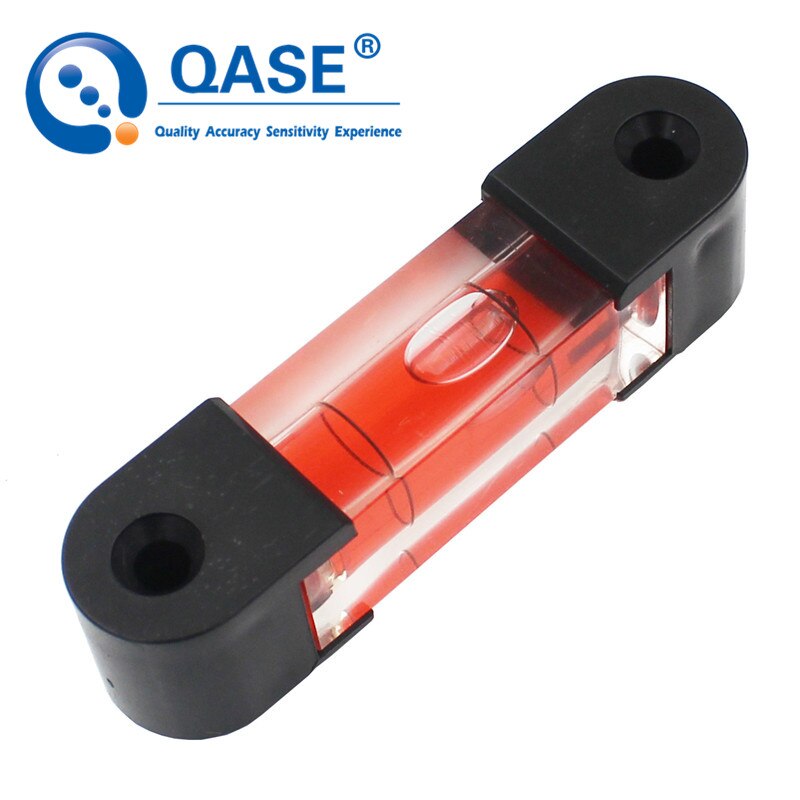QASE Square Spirit Level Bubble Column Horizontal Ruler Leveler Gauge Inclinometer With Installation Holes 68*16*18mm 1PCS: Red