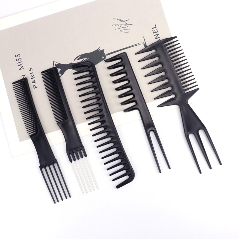 Stylist Comb Set Salon Barber Hair Combs Brush For Women Black Tail Comb 10Pcs/Set Hair Care Styling Tool