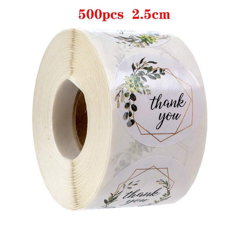 500PCS/Roll Thank You Stickers Handmade Sticker Circle Stationery Thank You For Your Order Seal Labels Thank You Sticker: 4