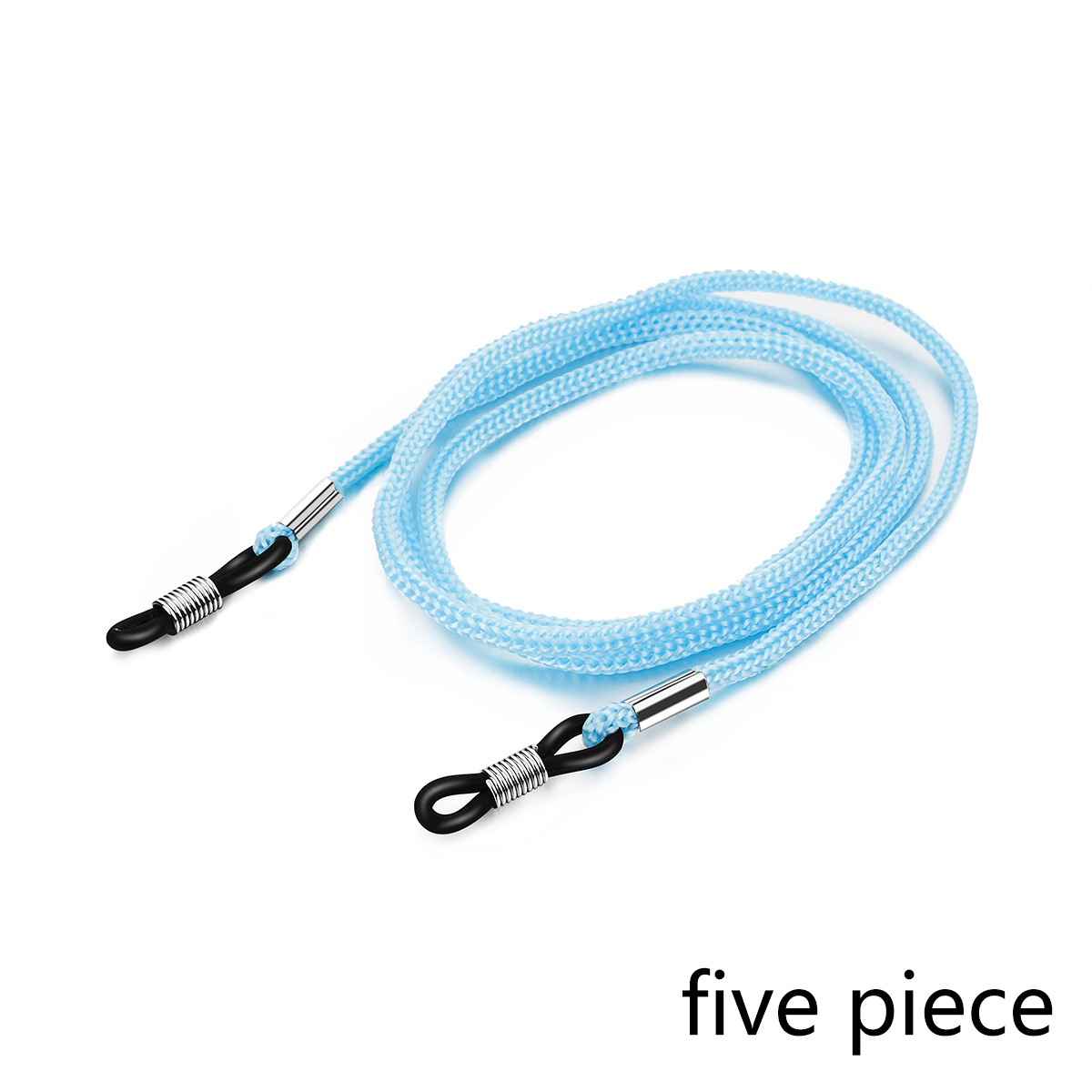 Soporte de correa para gafas ajustable de 5ps, cuerda antideslizante para gafas, cordón de cadena para gafas de sol deportivas, retenedor de gafas para mujeres y hombres: Azul cielo