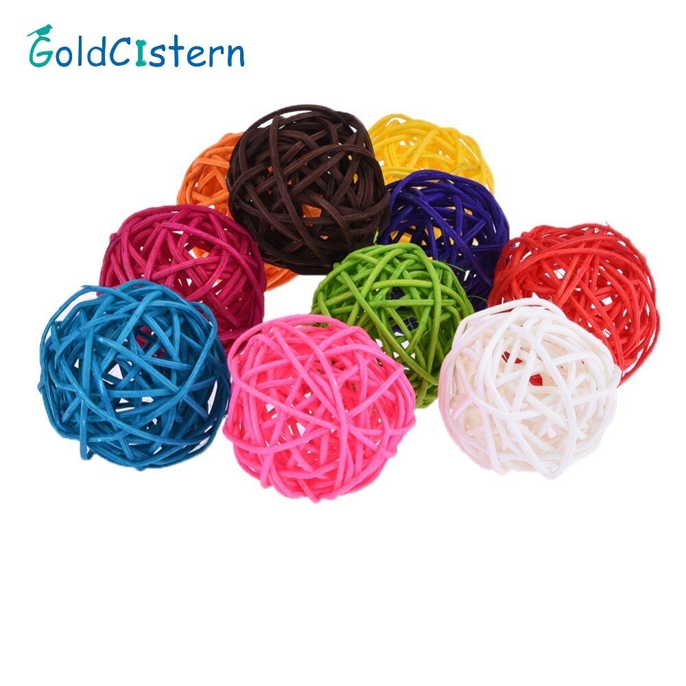 10 Stks/zak Diy Vogel Rotan Ballonnen Speelgoed Kleurrijke Circulaire Papegaai Speelgoed Willekeurige Kleur