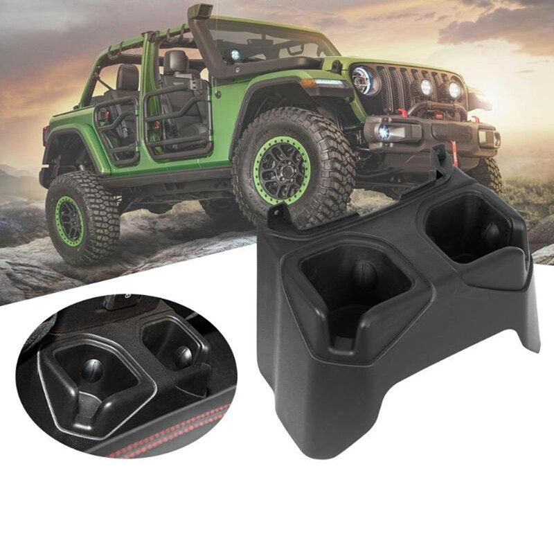 1x boîte de tasse de Console centrale arrière de voiture pour Jeep Wrangler Jl et 2 pièces cintre de barre de sécurité pour Jeep Wrangler CJ