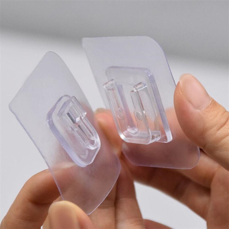 Crochet mural auto-adhésif Double face, 5 paires/10 pièces, crochets sans couture, organisateur de crochet mural antidérapant réutilisable 6x6cm