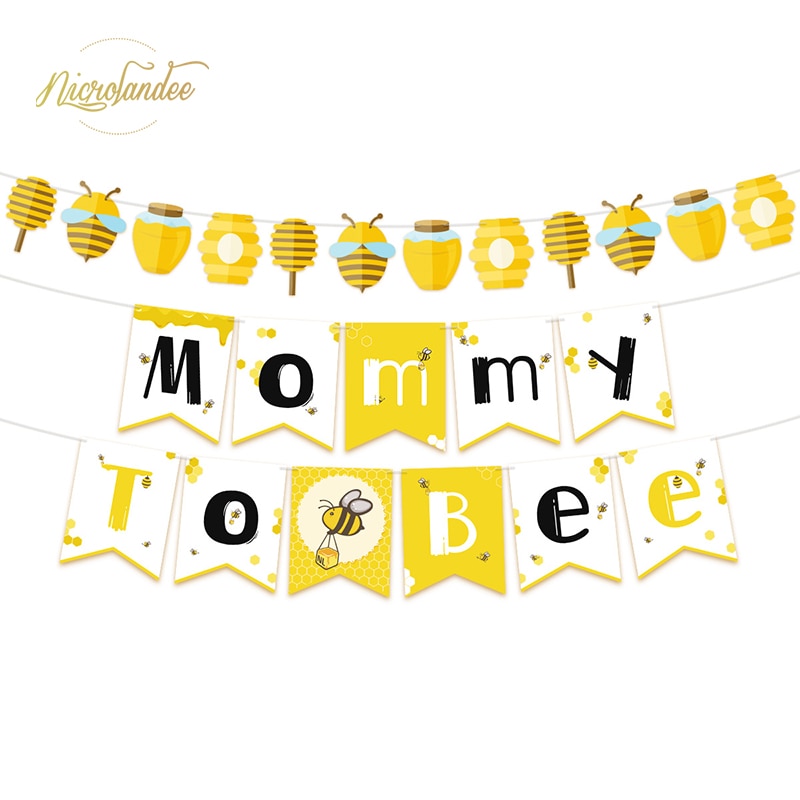 Nicrolandee mommy to bee papieren banner slinger voor hommels geslachtsonthullingsfeestje hommels thema bijenfeest babyshower decoratie