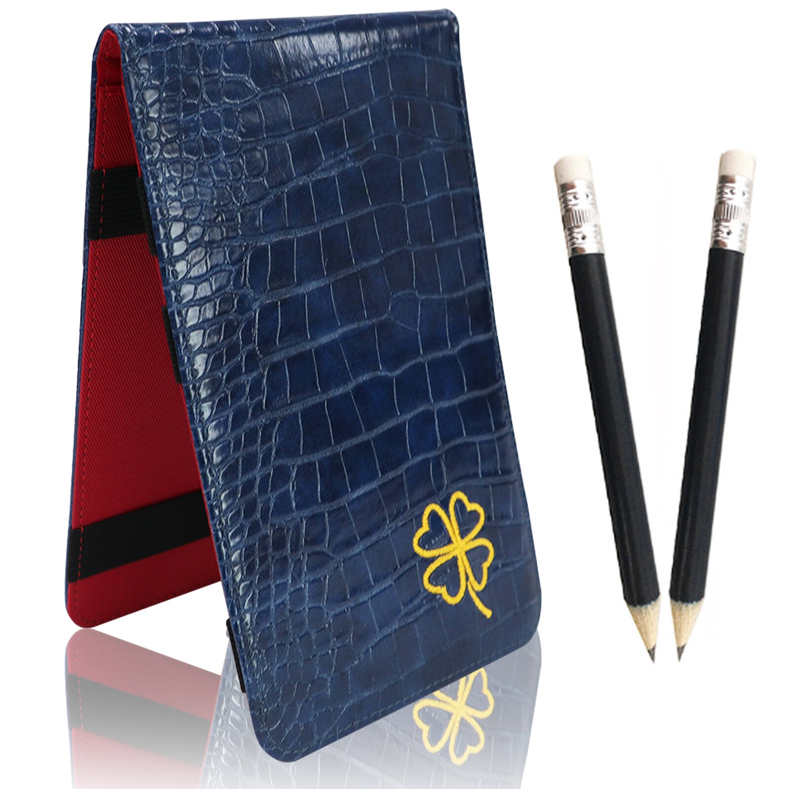 Funda de cuero PU para tarjeta de puntuación de Golf, soporte para tarjeta de puntuación de golfista con lápiz, suministros de ayuda de entrenamiento, accesorios,: Blue Grass