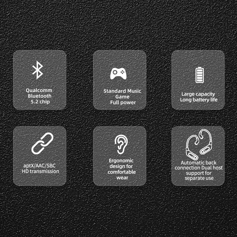 KZ AZ15 Upgrade Wireless Ear Hook Headphones Wire Bluetooth-compatible 5.2 Cable with Charging Case
