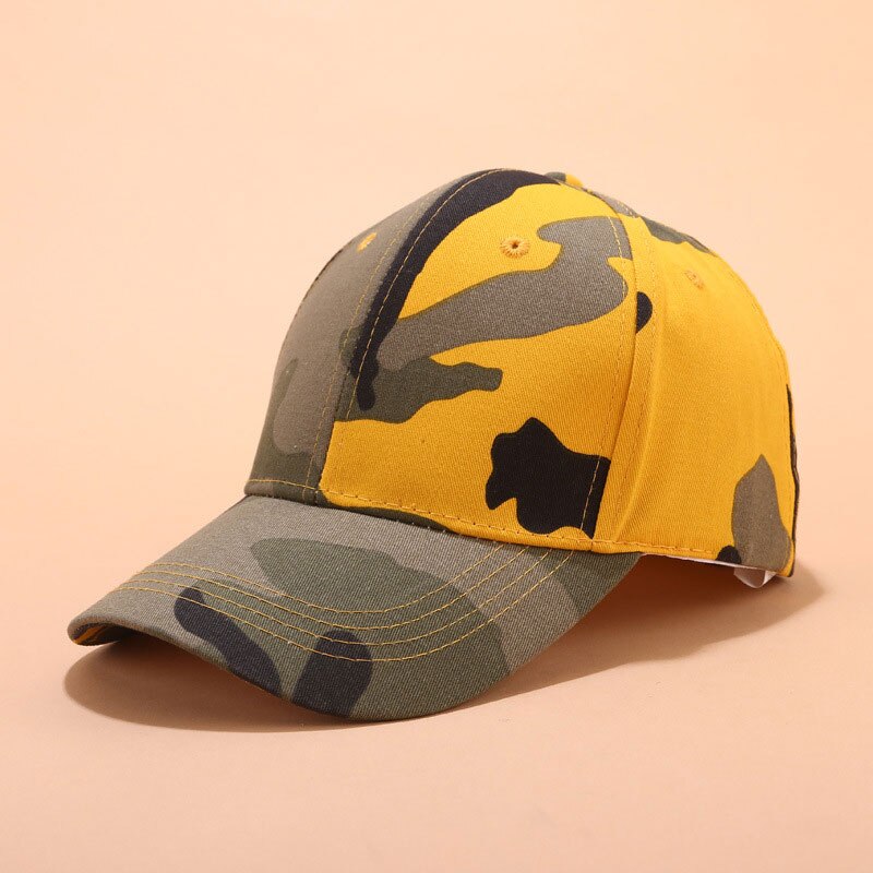 Baseball Cap Camouflage Adjustable Unisex Baseball Cap Sports Tennis Street Sun Hat: Yellow