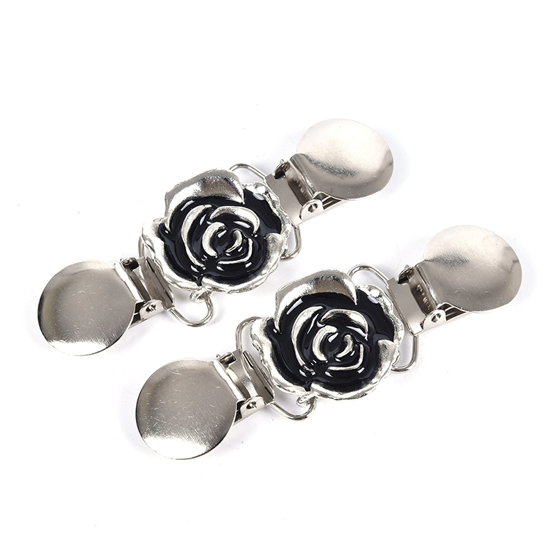 2 st dam kofta tröja blus ros klämmor skjortkrage retro klämma spännen charm broscher klädtillbehör