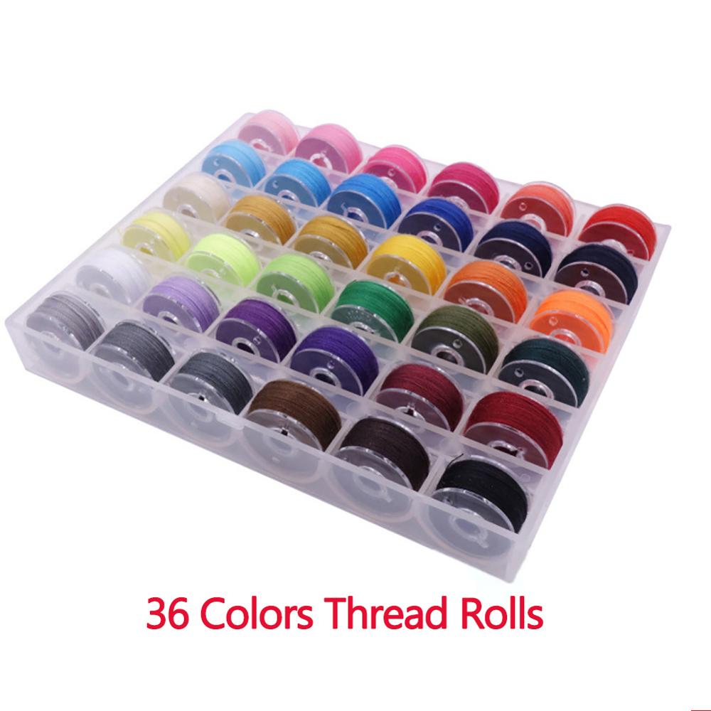 Portable Hand Sewing Machine Mini Sewing Tools Electric Stitch Needlework Thread Machine Set Quick Repairs DIY Clothes Stitches: 36pcs Thread Rolls