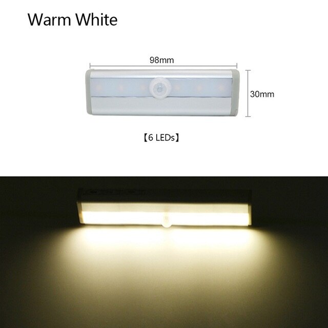 Motion Sensing Led: 6LED Warm light / USB Rechargeable