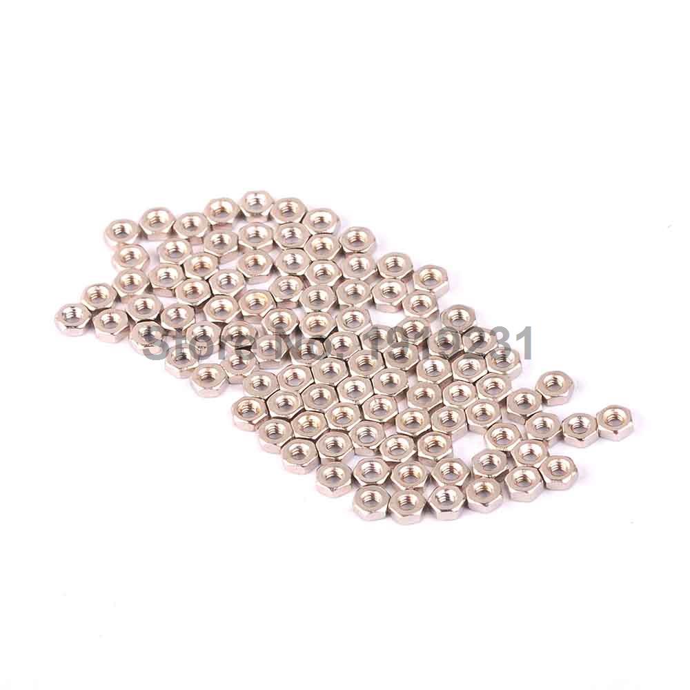 100 stks/partij draad Metrisch M2 Rvs Hex Noten