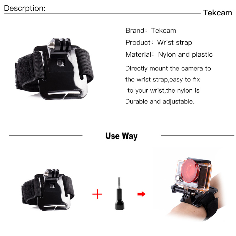 Tekcam for SJCAM Accessories Strap Selfie Stick for SJCAM SJ4000 SJ5000 SJ6 Legend SJ7 Star SJ8 AIR SJ8 PRO SJ8 PLUS Action Cam