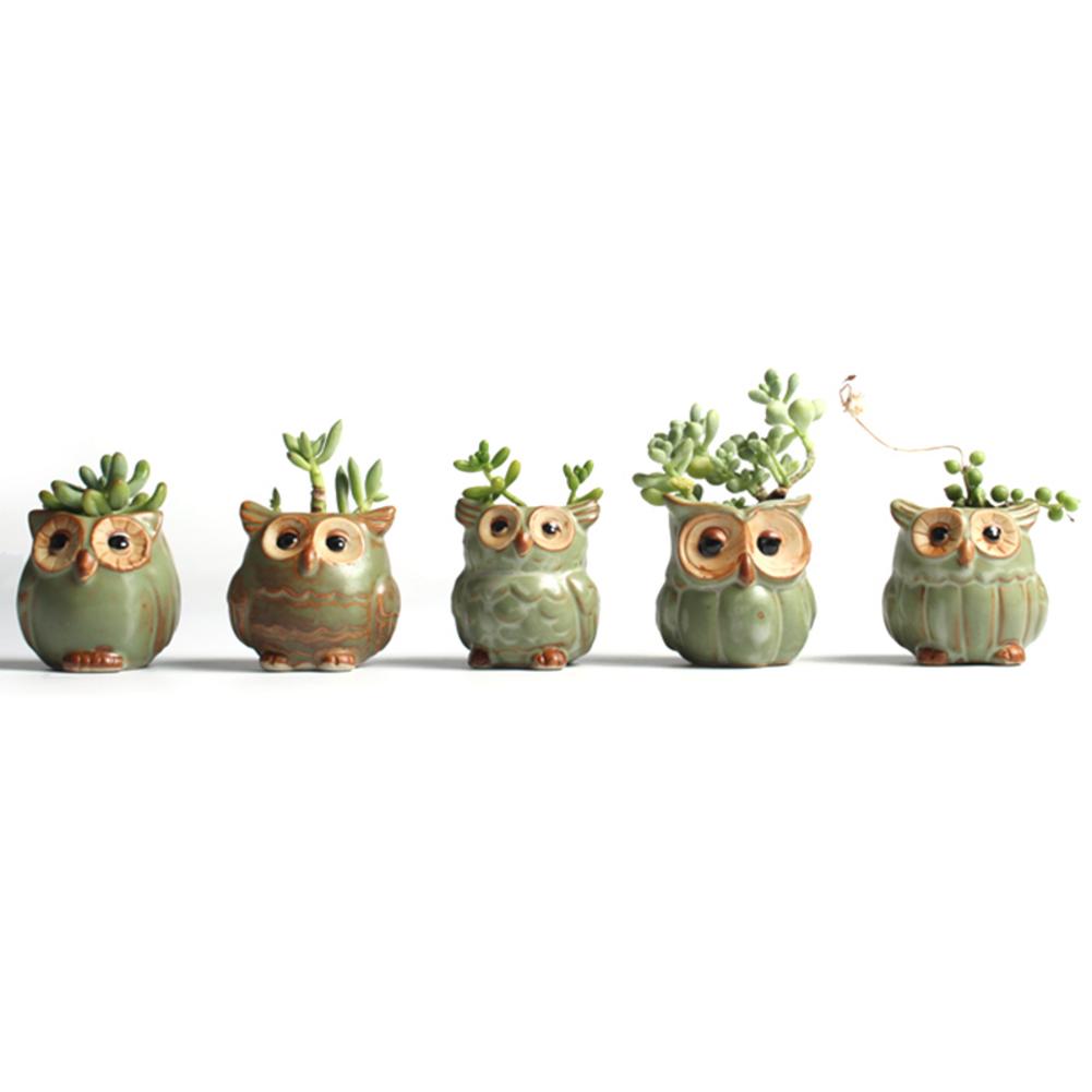 Maceta para flores con forma de Búho de cerámica, maceta para flor de cerámica, bonito, maceta suculenta, decoración del hogar, 1 Uds.