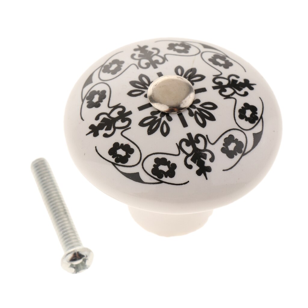 Antieke Keramische Cabninet Knop Voor Keuken Meubels Zwart & Wit