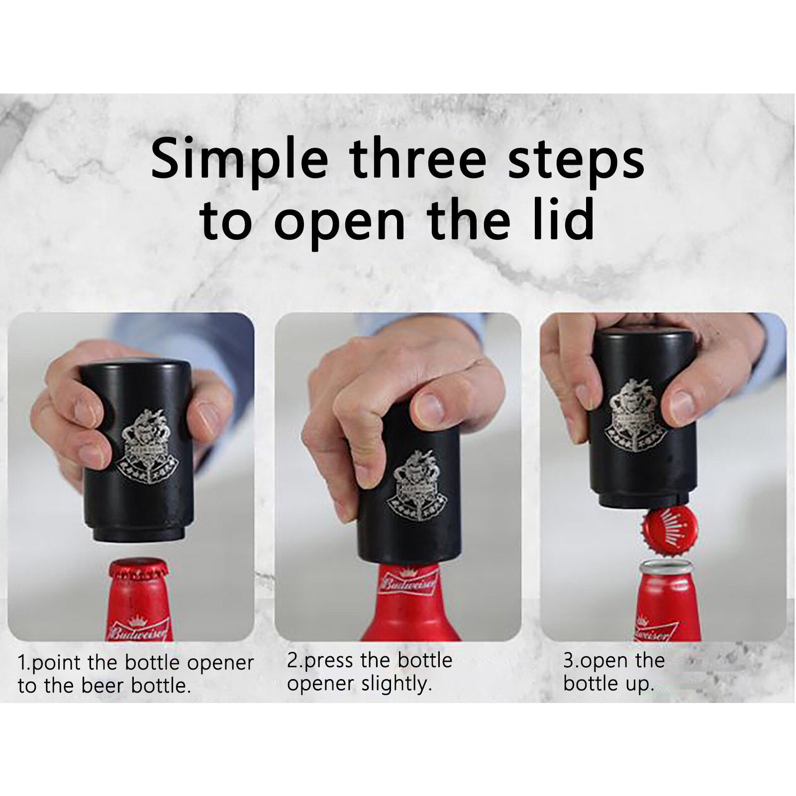Magnet-automatic Beer Bottle Opener Magnet-automatic No Cap Can Escape Push Down And Open A Bottle Instantly Bottle Opener