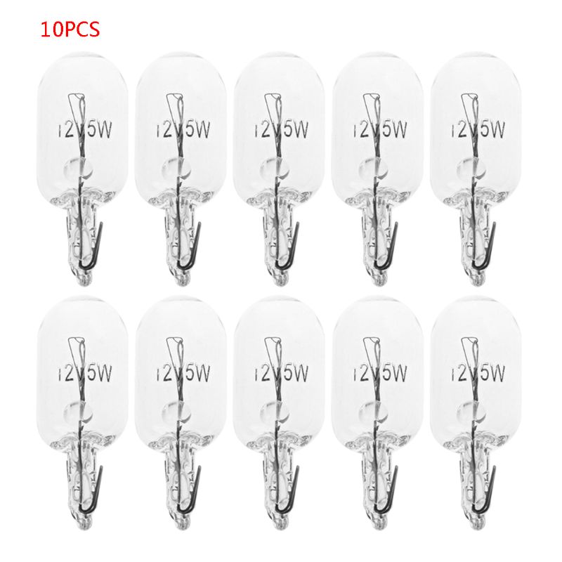 10Pcs T10 W5W Witte Kleur 5W 194 501 Halogeenlamp Side Wiggen Auto Lichtbron Instrument Lamp