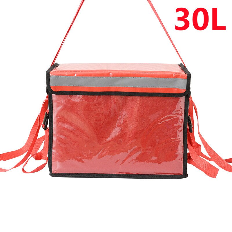 Large Waterproof Picnic Cooler Bag Outdoor Insulated Thermal Food Drink Box Travel Thicken Camping Refrigerator Bags: 30L-Red