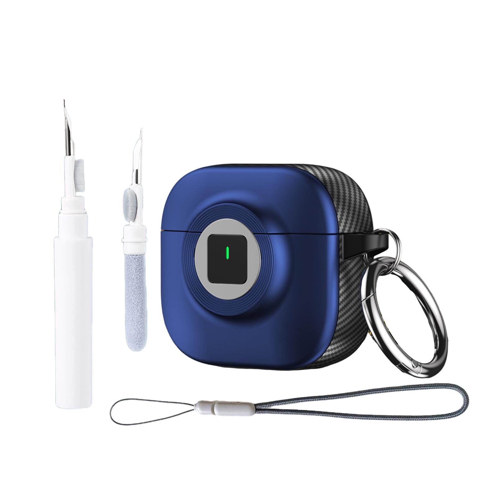 Étuis de verrouillage pour AirPods 4, étui ANC, étui cool mignon, housse de protection d'appareil photo avec lanière porte-clés et kit de nettoyage pour AirPods 4: 2XS / BLEU CIEL