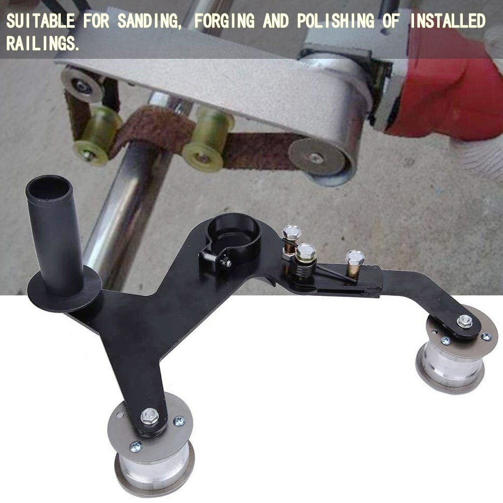 Hand Grinder Polijstmachine M14 Schuren Riem Machine Dark Red Ronde Buis Bandschuurmachine Voor Slijpen Smeden Polijsten Gemonteerd Leuningen