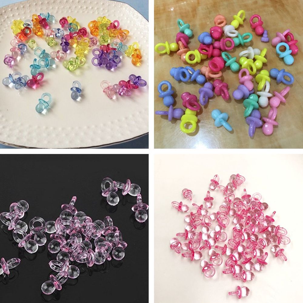 50Pcs Diy Kinderen Zuigen Speelgoed Multicolor Baby Ornamenten Tepel Hanger Plastic Speen Fopspenen Bead Verjaardagsfeestje Decoratie