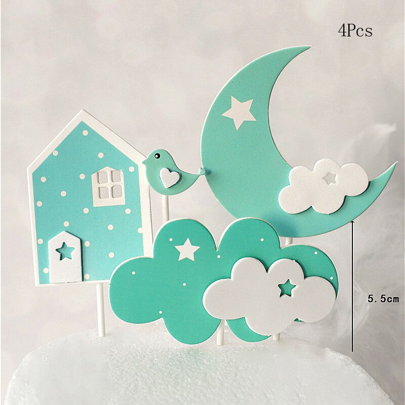 Farm Animal Cake Decoration Cows Sheep Pig Acrylic Ladder Happy Birthday Flags Cake Topper For Baby Shower Birthday Party Decor