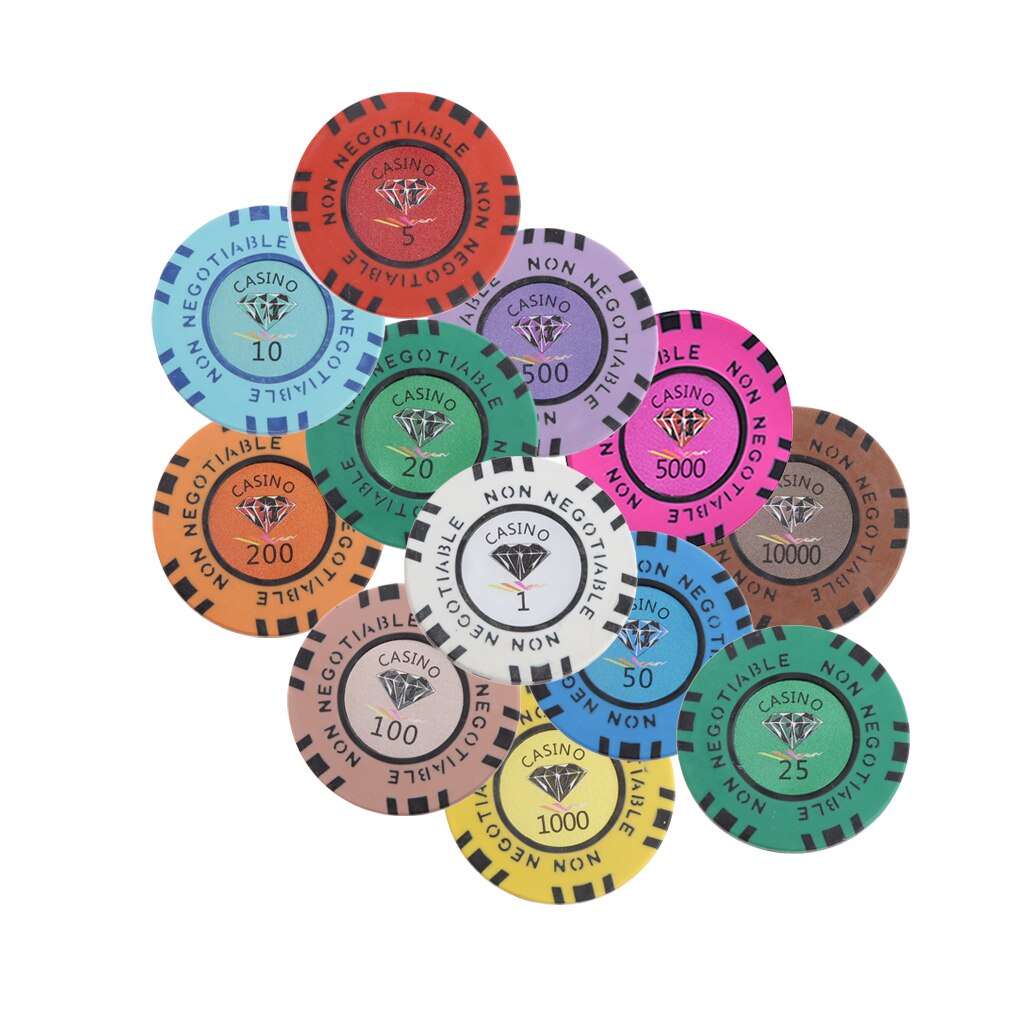 10Stck Glücksspiel Spiel Spaß Spielen Kasino Poker Chips Wert 100 Licht Braun Token