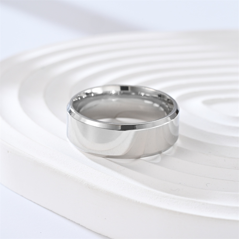 Anillos de acero inoxidable de titanio para hombre y mujer, 7 colores, 8mm, anillo de compromiso de boda cepillado mate, de joyería para pareja