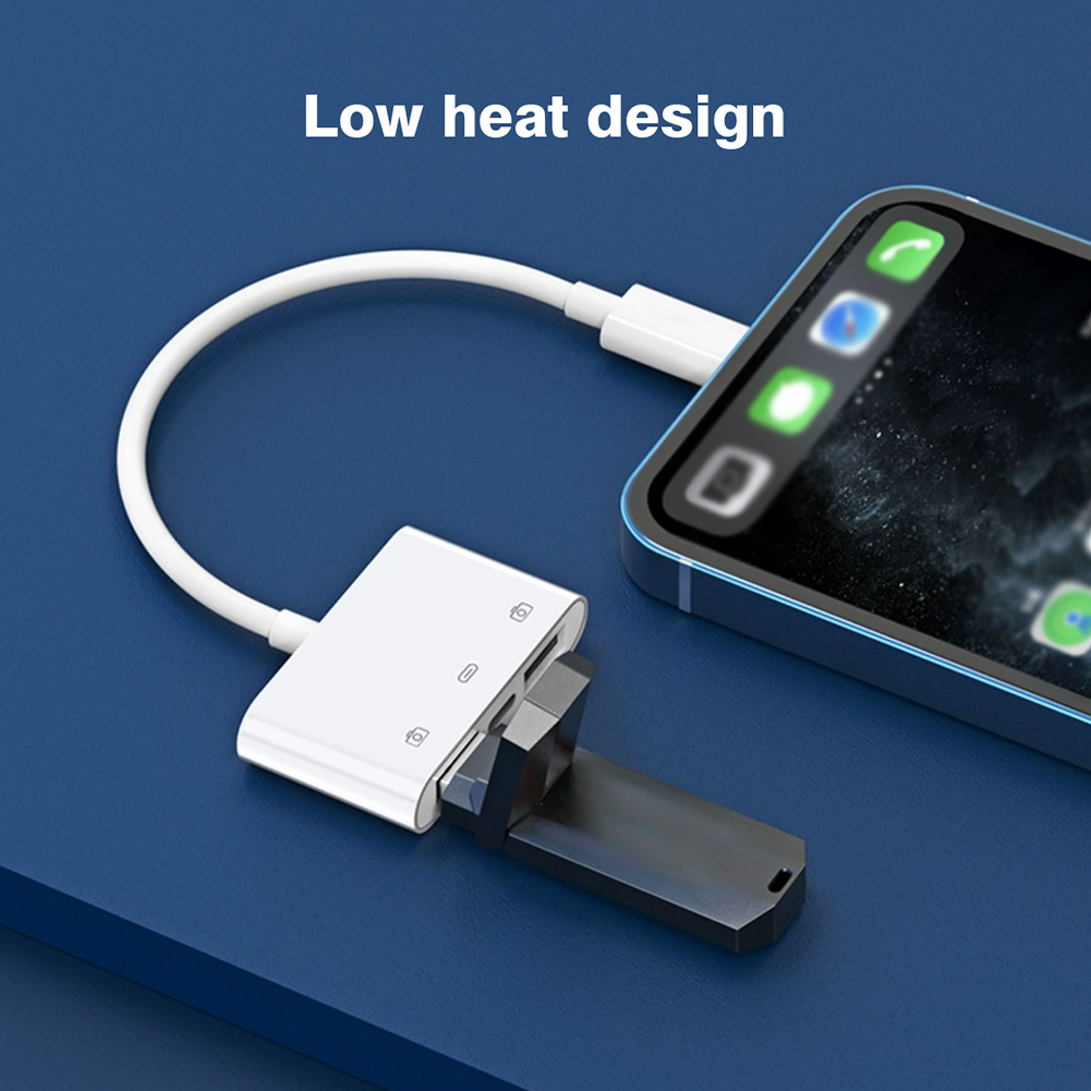 Byscoon 3 en 1 Lightning a USB/lector de tarjetas Lightning para iPhone 14 13 12 11 Pro iPad convertidor de carga para adaptador iOS OTG