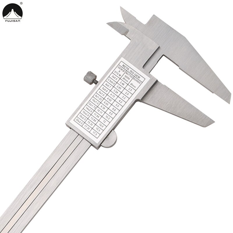 Calibrador Vernier FUJISAN de 8 "0-200mm/0,05 calibres de micrómetros de 1/12 8 pulgadas, herramientas de medición de calibre de acero inoxidable