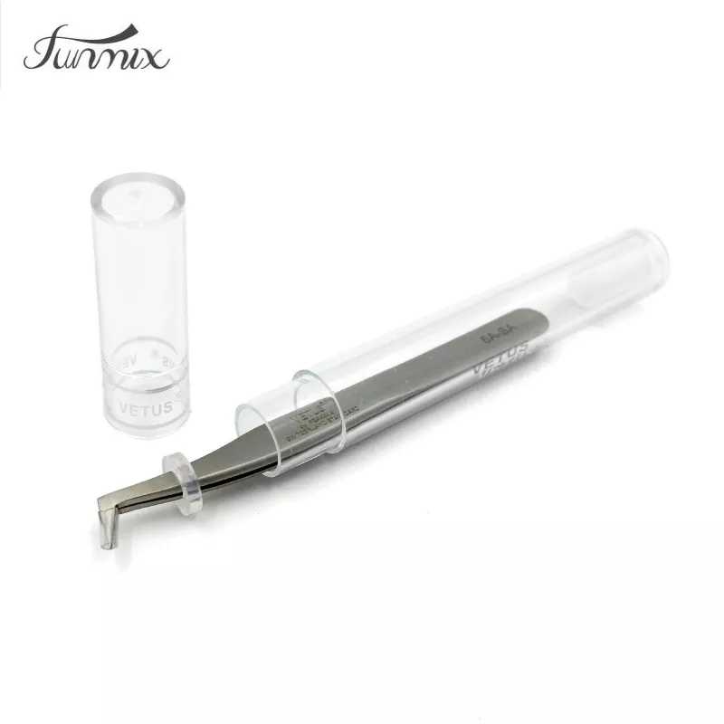 FUNMIX Stainless Steel Tweezers 3D/6D Volume False Eyelash Extension Tweezers Anti-static Eyebrow Fan Lash Tweezers Watch Tools: 6A-SA Tube